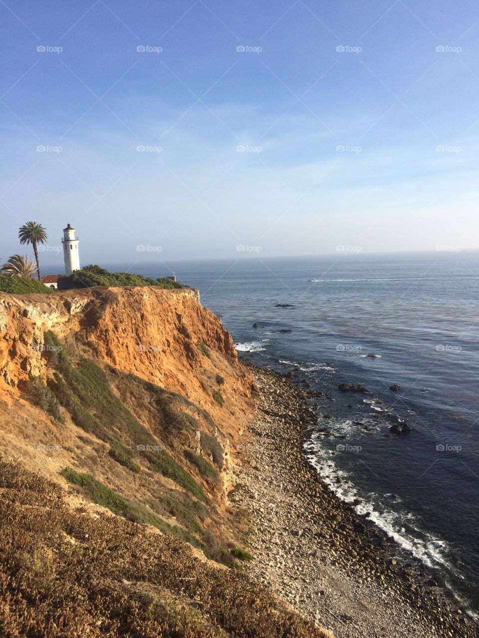 Lighthouse on the hill. Point Vincente Lighthouse