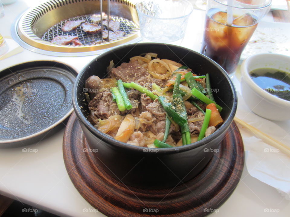 Korean Bibimbap.  Food, Restaurant in Tokyo, Japan. Pyon Pyon Sha