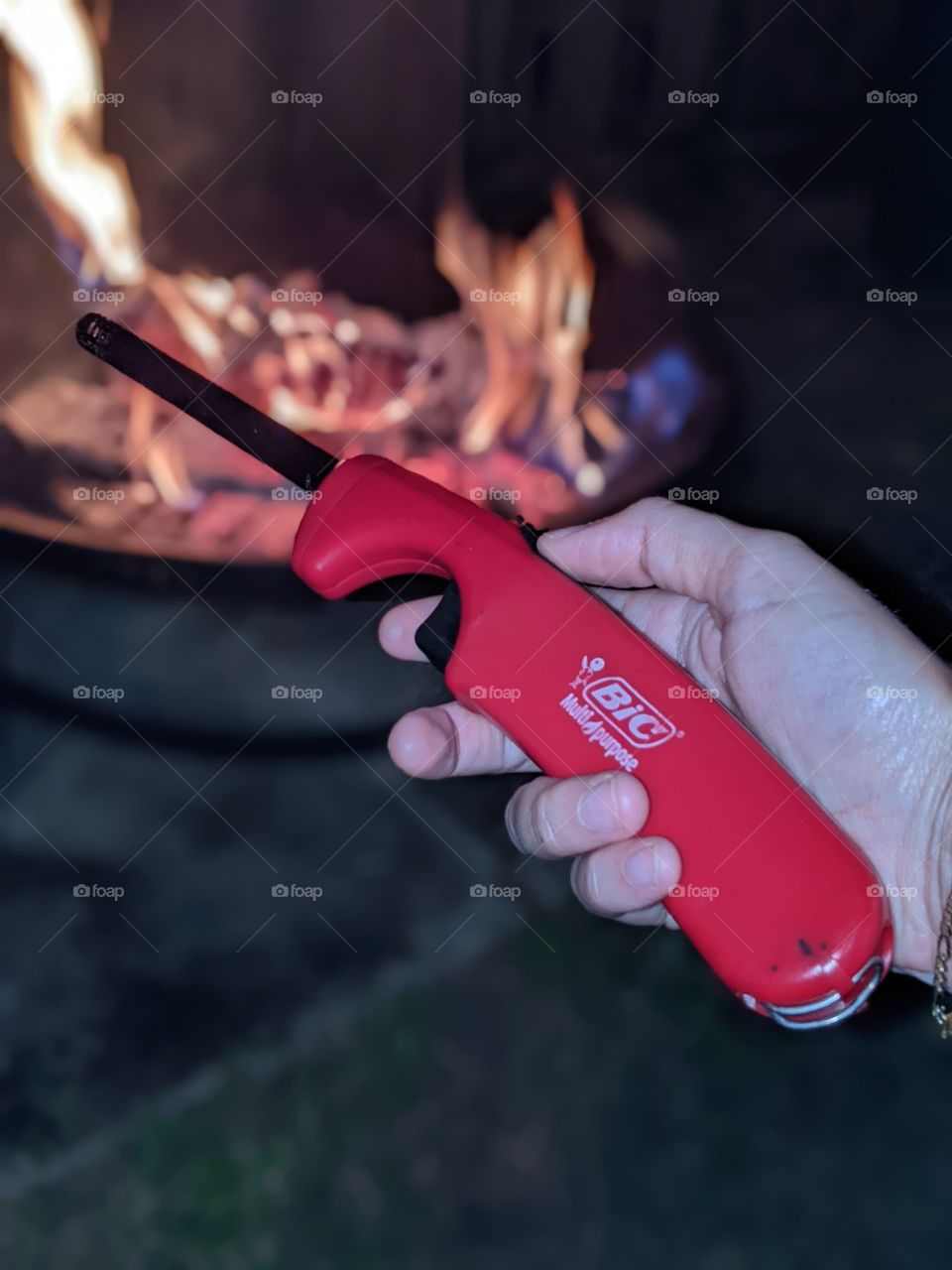 Bic lighter and fire pit