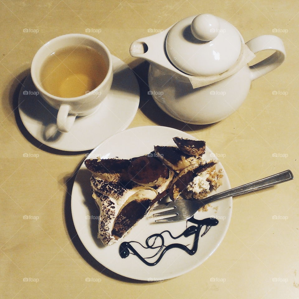 Tea and cake. Tea and cake