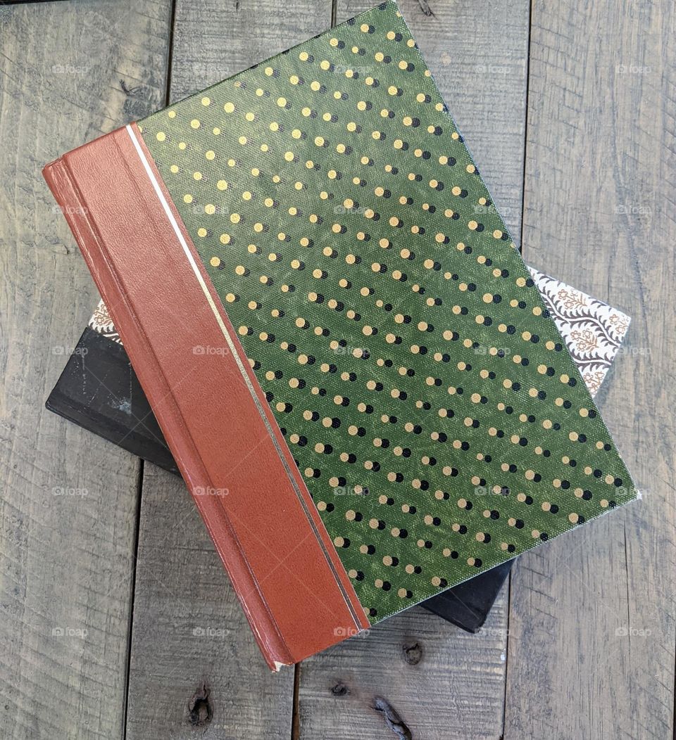 Funky books on a table