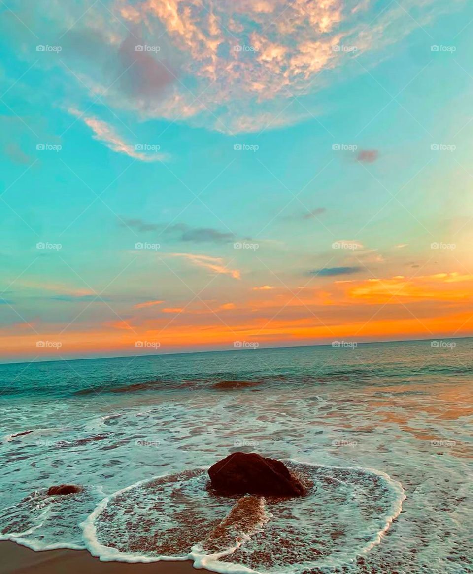 Sunset view on the beach labuan Bajo