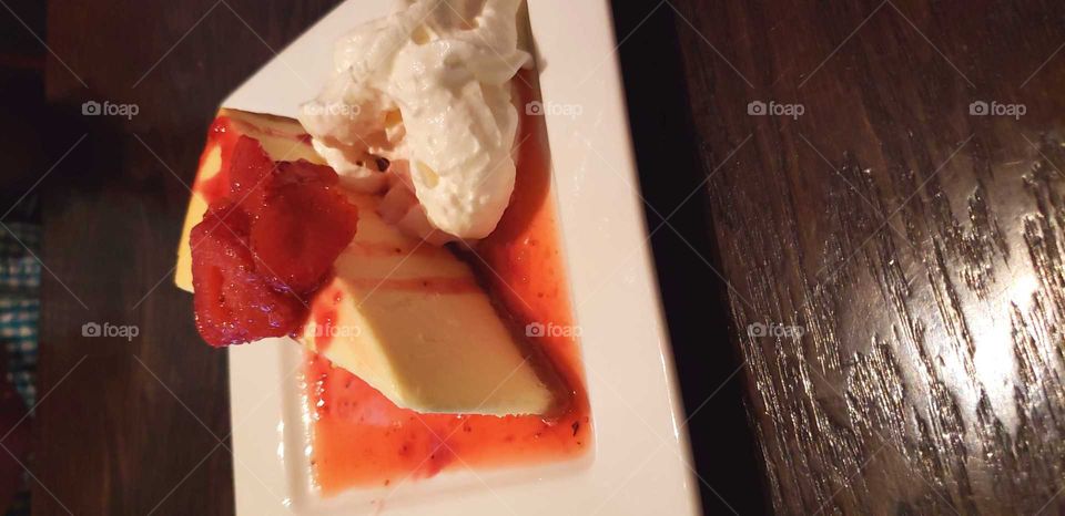 Delicious strawberry cheesecake