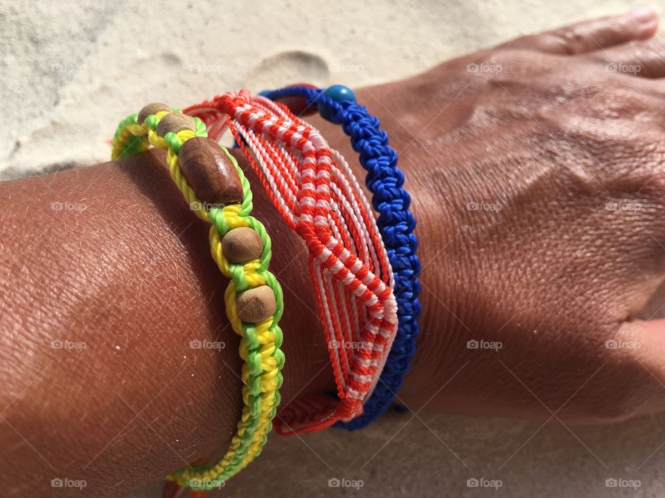 Colorful bracelets.