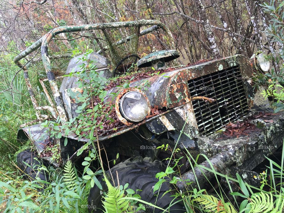 Old Jeep at Abandoned Jungleland Zoo