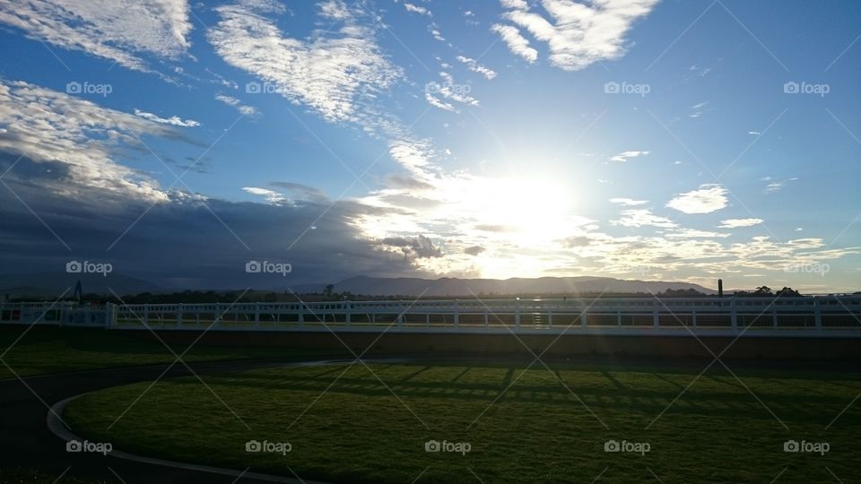sunrise over the racecourse