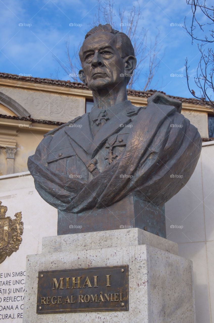 Bust of Mihai I of Romania, King Square, Bucharest