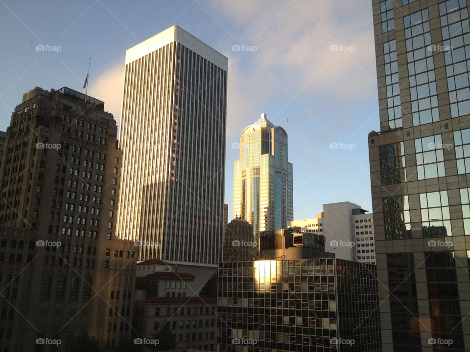 Downtown Seattle. Taken from the hotel room on a business trip. 