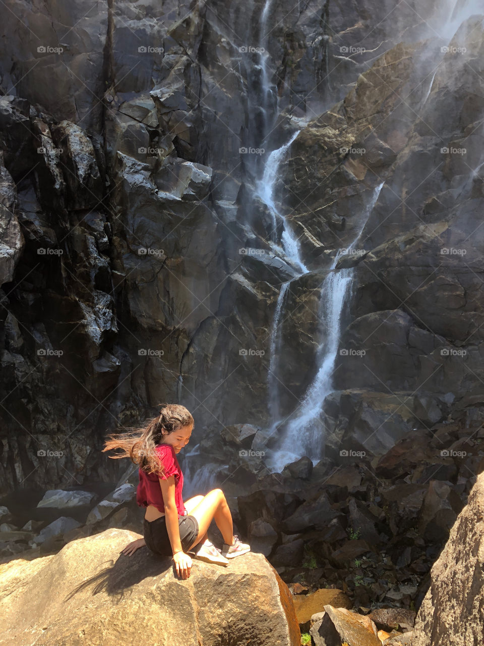 Enjoying a magnificent waterfall 