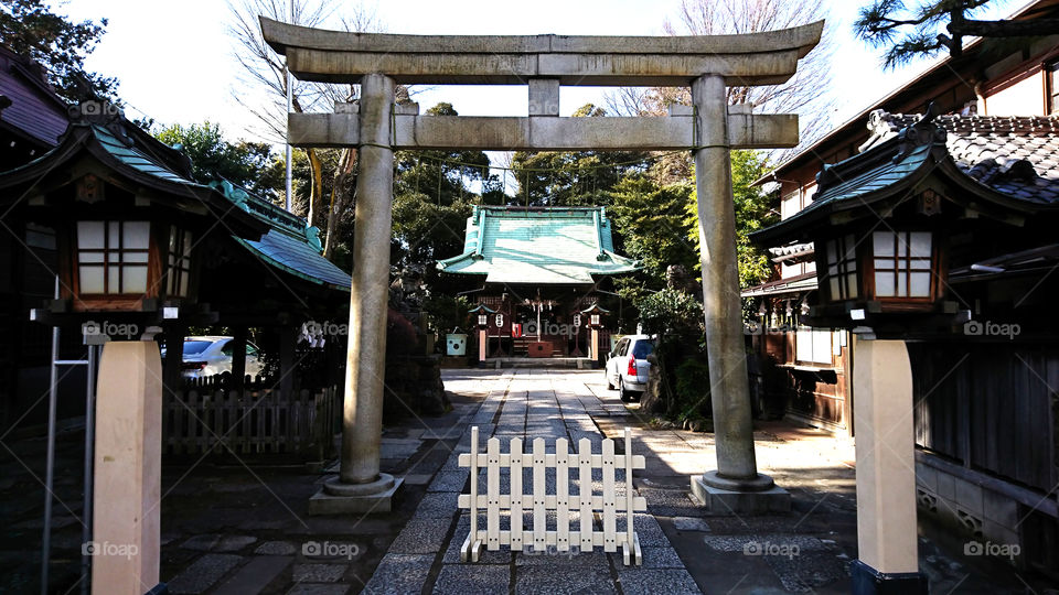 Tenso shrine with torii gate (Tokyo Koenji)