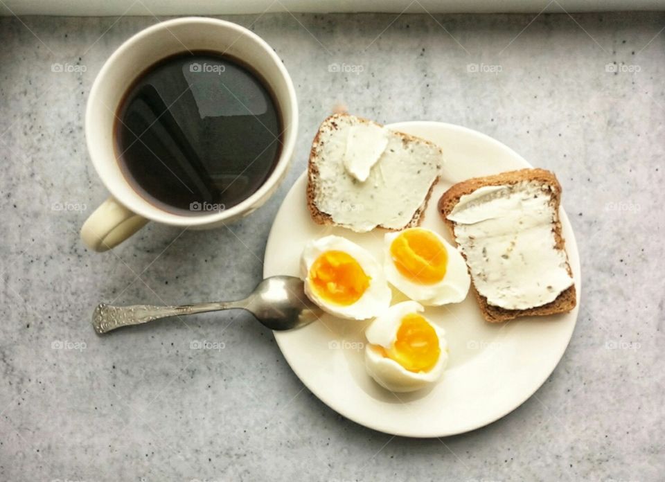 Завтрак, кофе,яйца