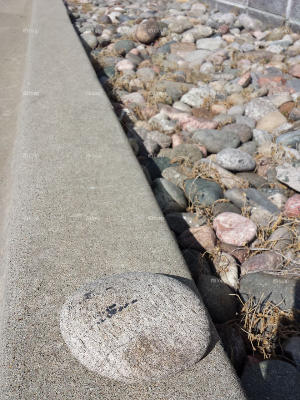 Walkway of pebble stones