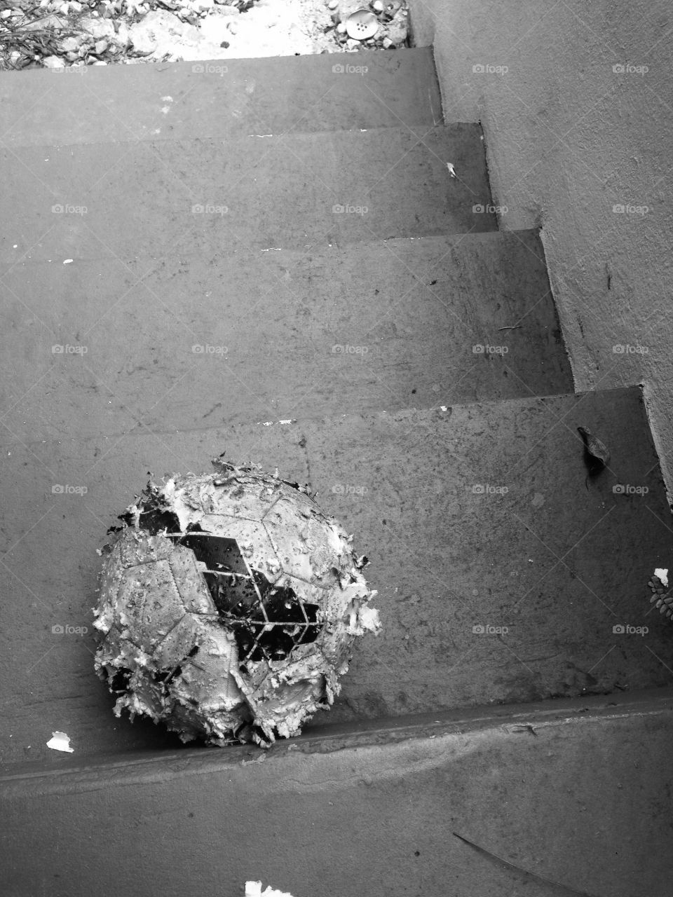 Soccer ball. Basically is my oldest soccer ball on some steps