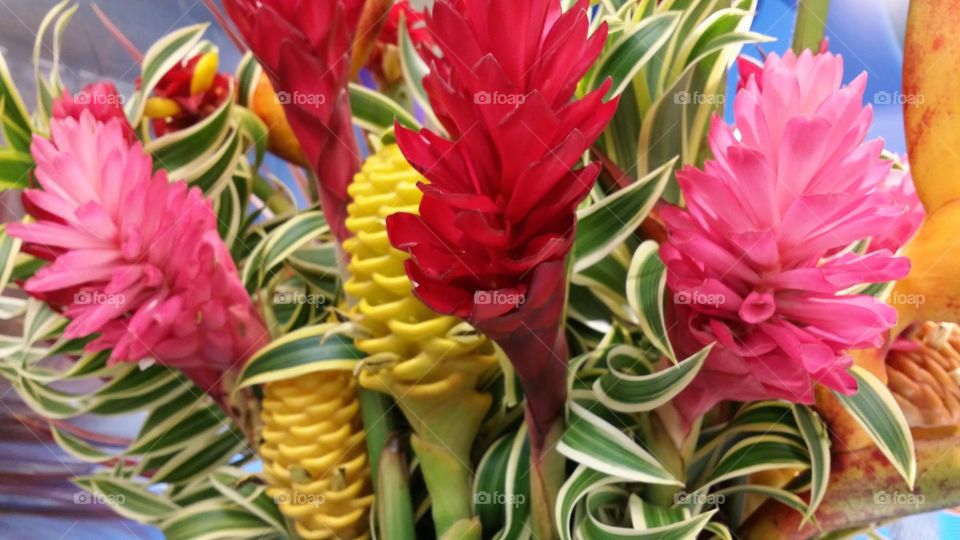 Yellow, Pink and Red Flower Bouquet