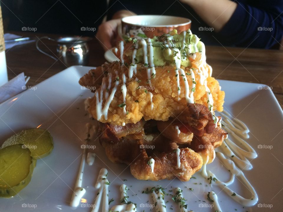 Fried chicken and waffles