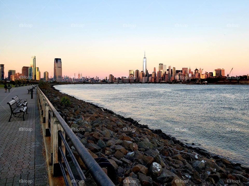 The beautiful New York City skyline as seen from New Jersey