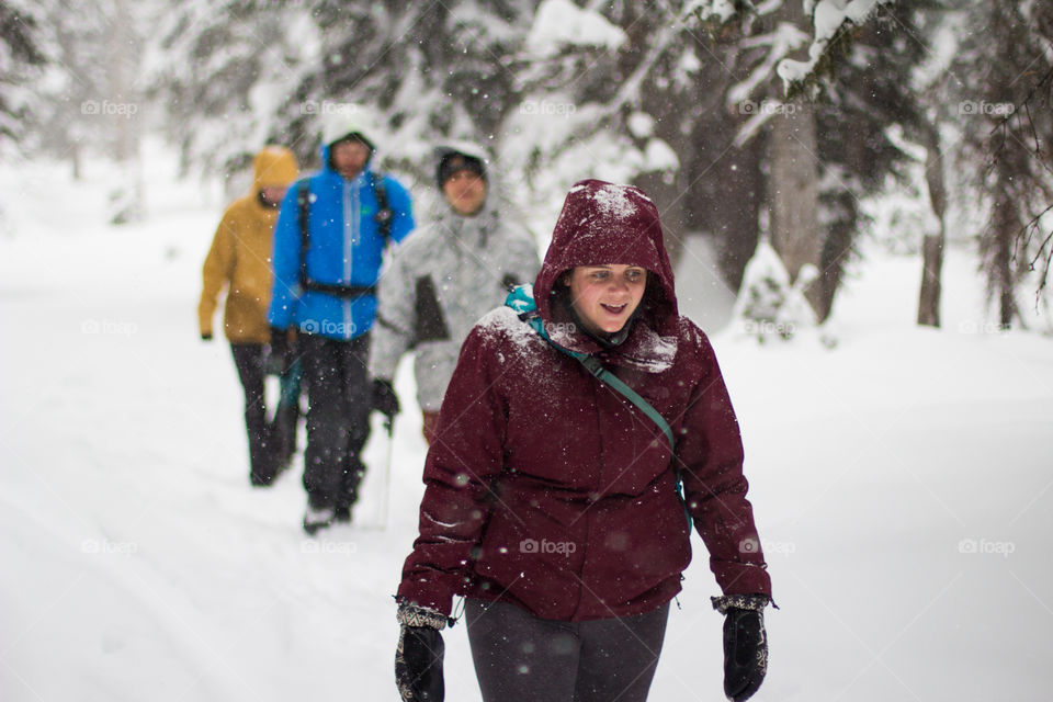 Becca leading the crew on a little winter walk ❄️