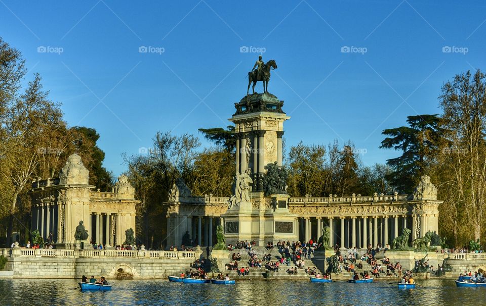 Enjoying spring at Buen Retiro. People enjoying spring at Buen Retiro Park, Madrid