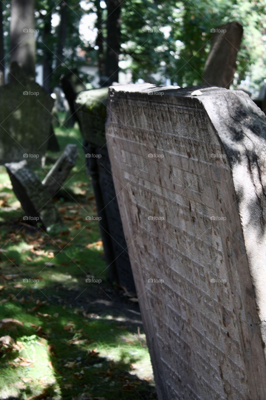 Headstone, Jewish cemetery, Prague