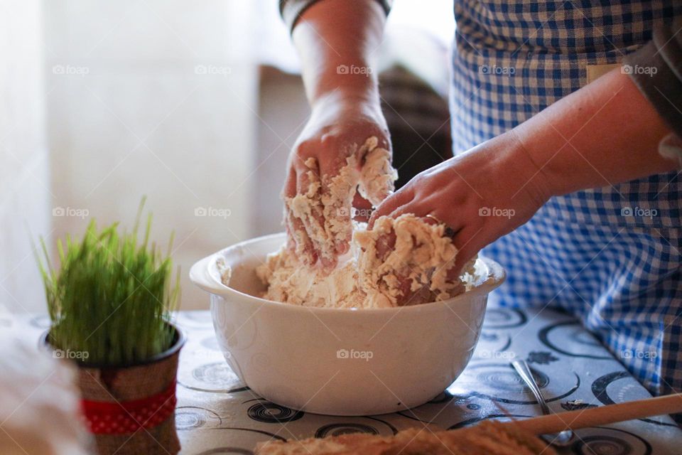 Kneading bread dough