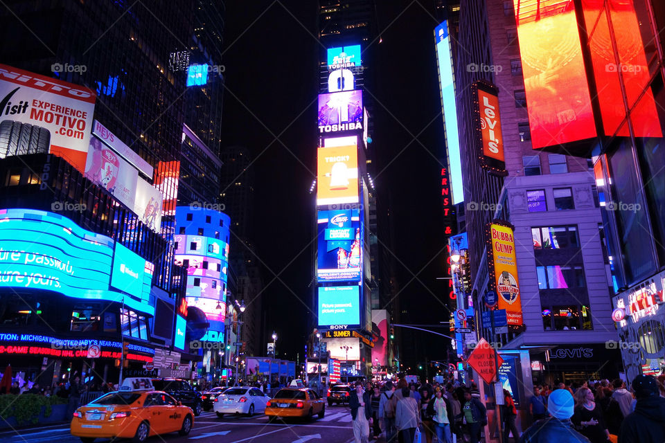 lights colorful time square by delvec