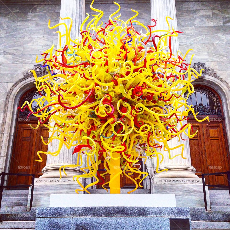 Blown glass . Le soleil by American artist David Chihuly