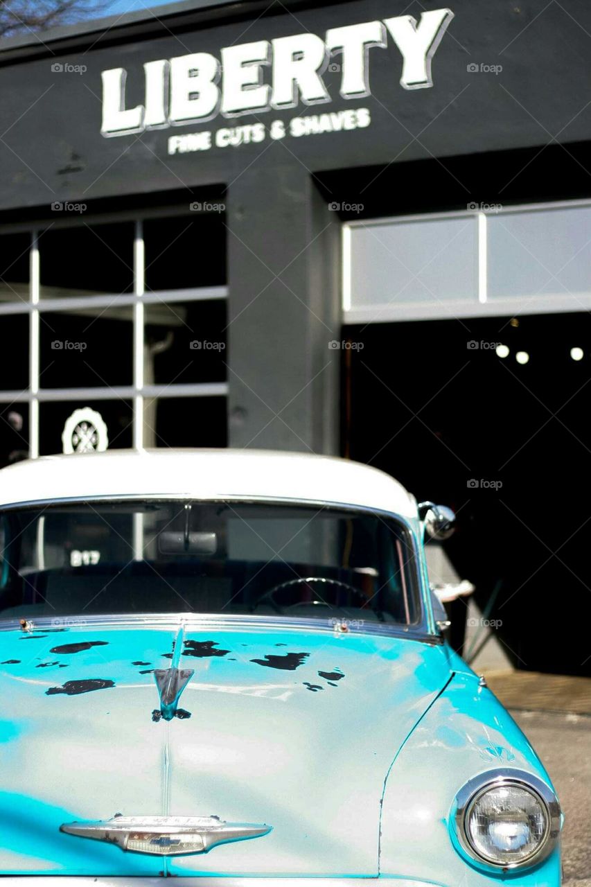 Classic cars and barbershops should always be paired together.