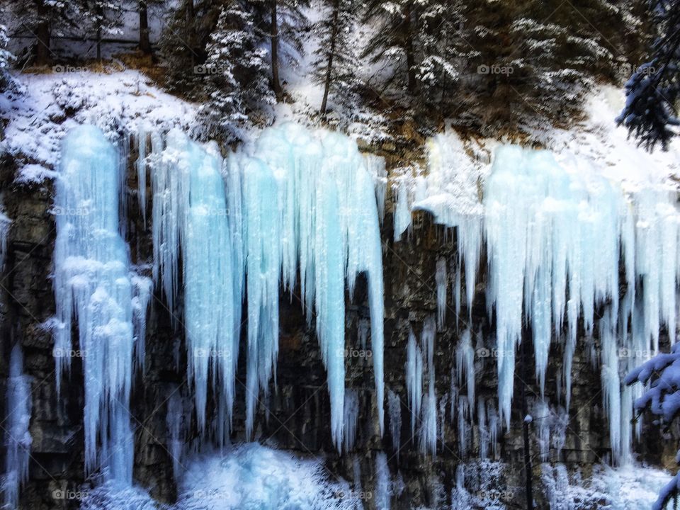 Icicles on the Rocky Mountains 