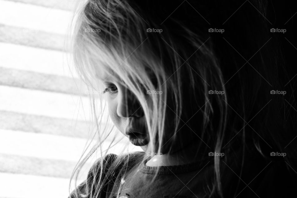 Little girl concentrating