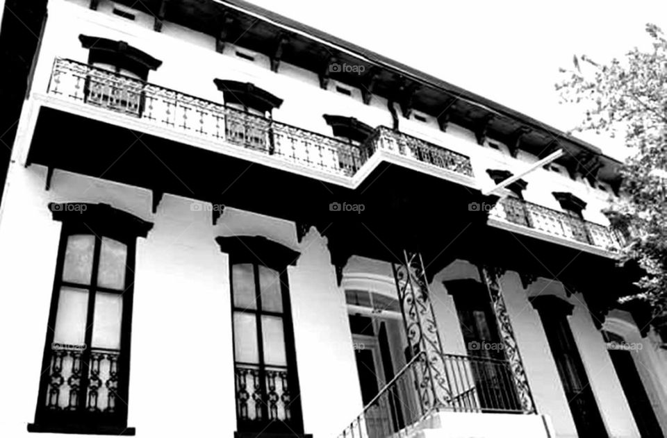 Black and White. I thought I would shoot a black and white building in black and white.
