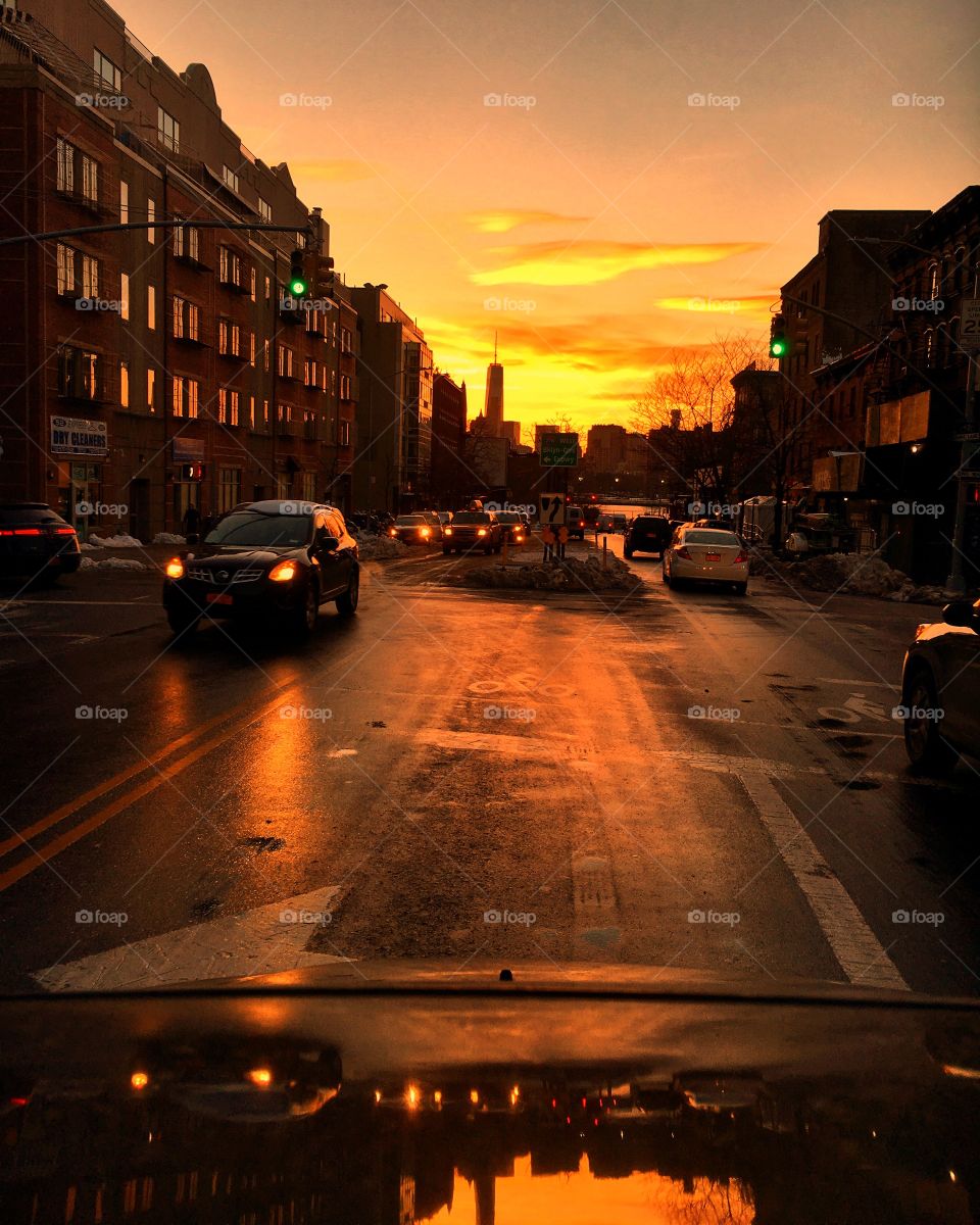 Sunset with my iPhone from my sunroof