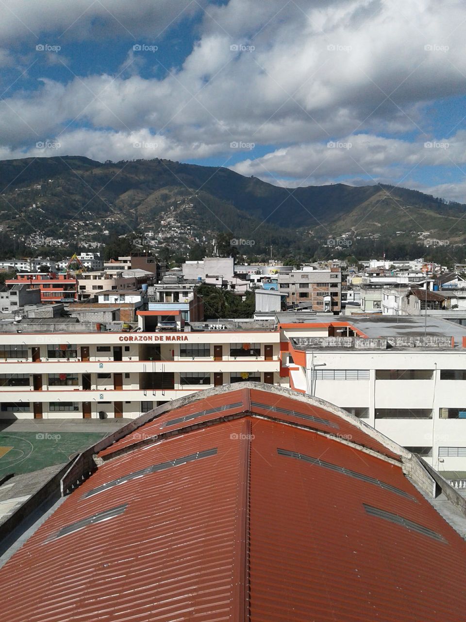 Vista de Tumbaco. Desde el campanario de la Iglesia Inmaculada Concepción de Tumbaco.