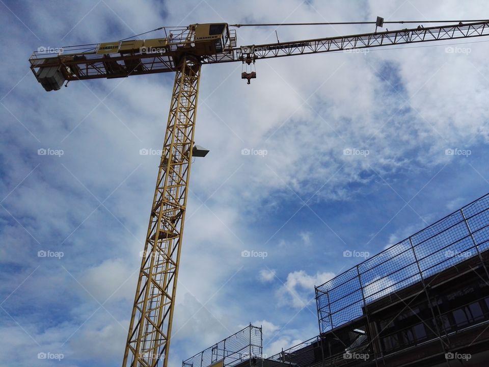 construction crane on ble sky