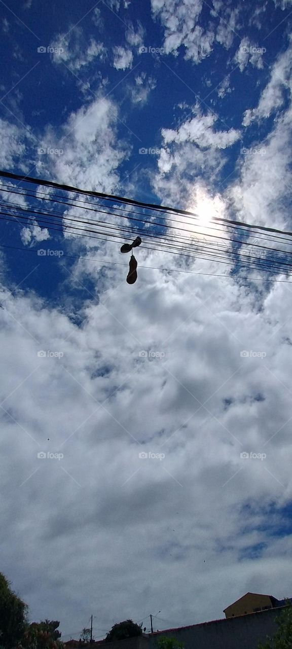 shoe hanging on a wire Brazil