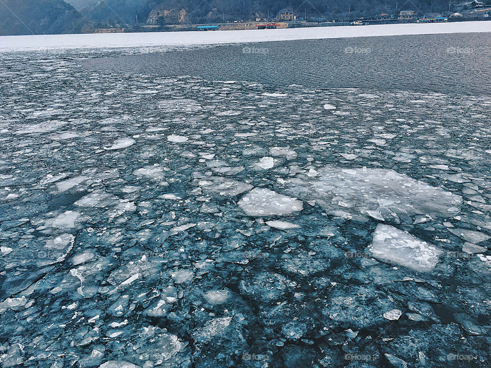 View of ice glacier