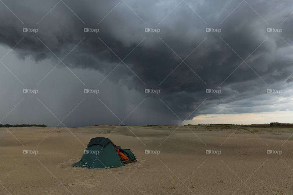 Storm at Cassino beach, the largest beach in the world.