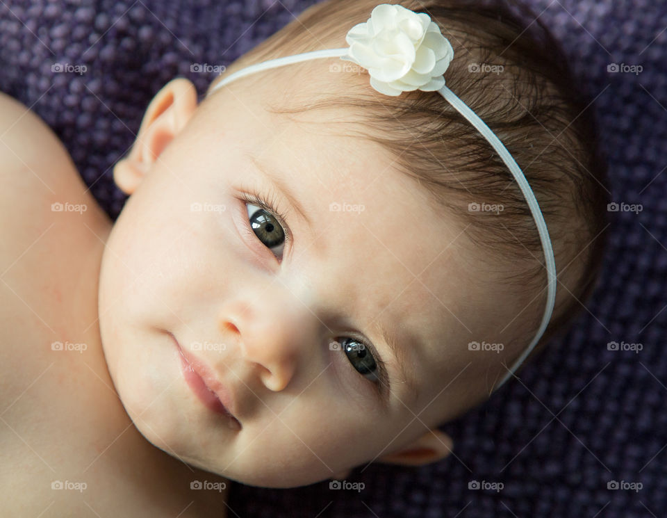 Infant, 4 Months, Baby, Hair Bow, Baby Girl