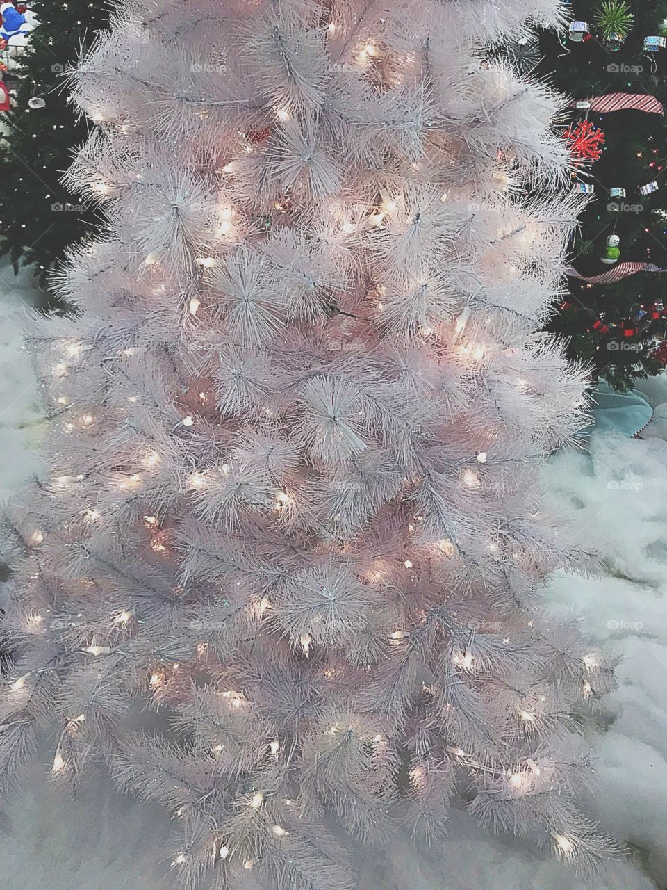 White Christmas tree.
