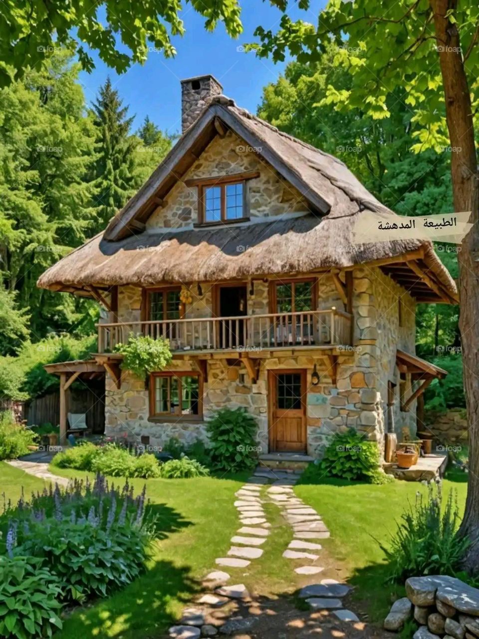 Glory be to God, the magnificent and picturesque view and the natural green trees are a view that is nothing more wonderful than it