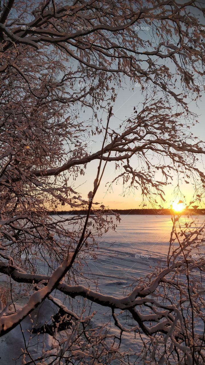 Winter shots from Finland. A beautiful sunset during the darkest season.