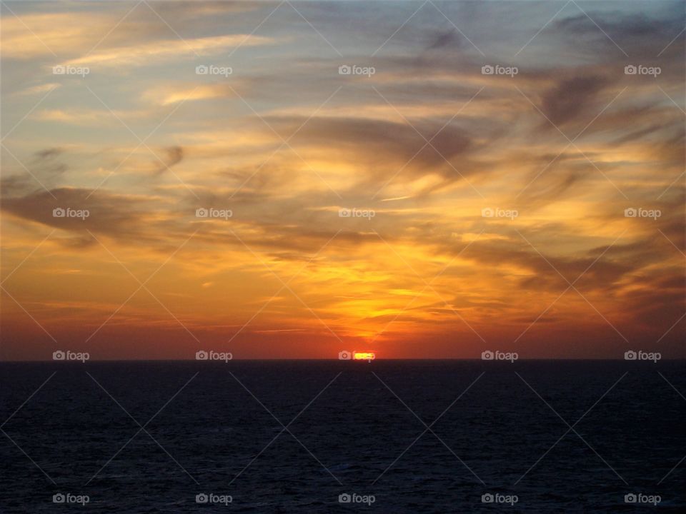 Sunset over the ocean