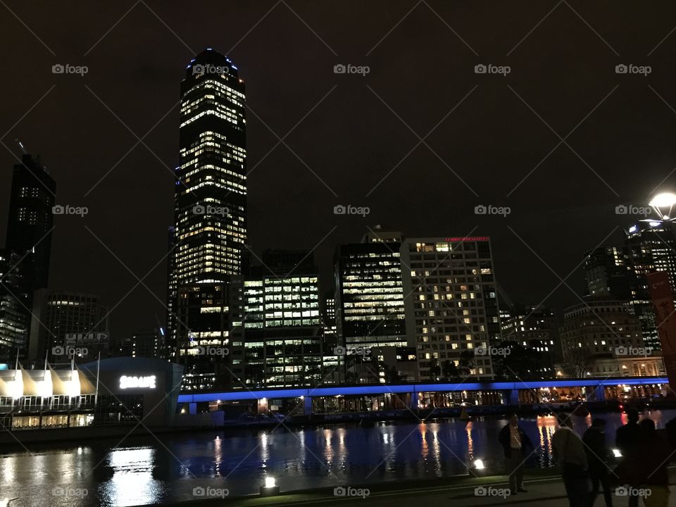 City in light. This photo is Melbourne at night the beautiful lights of the city are amazing!!