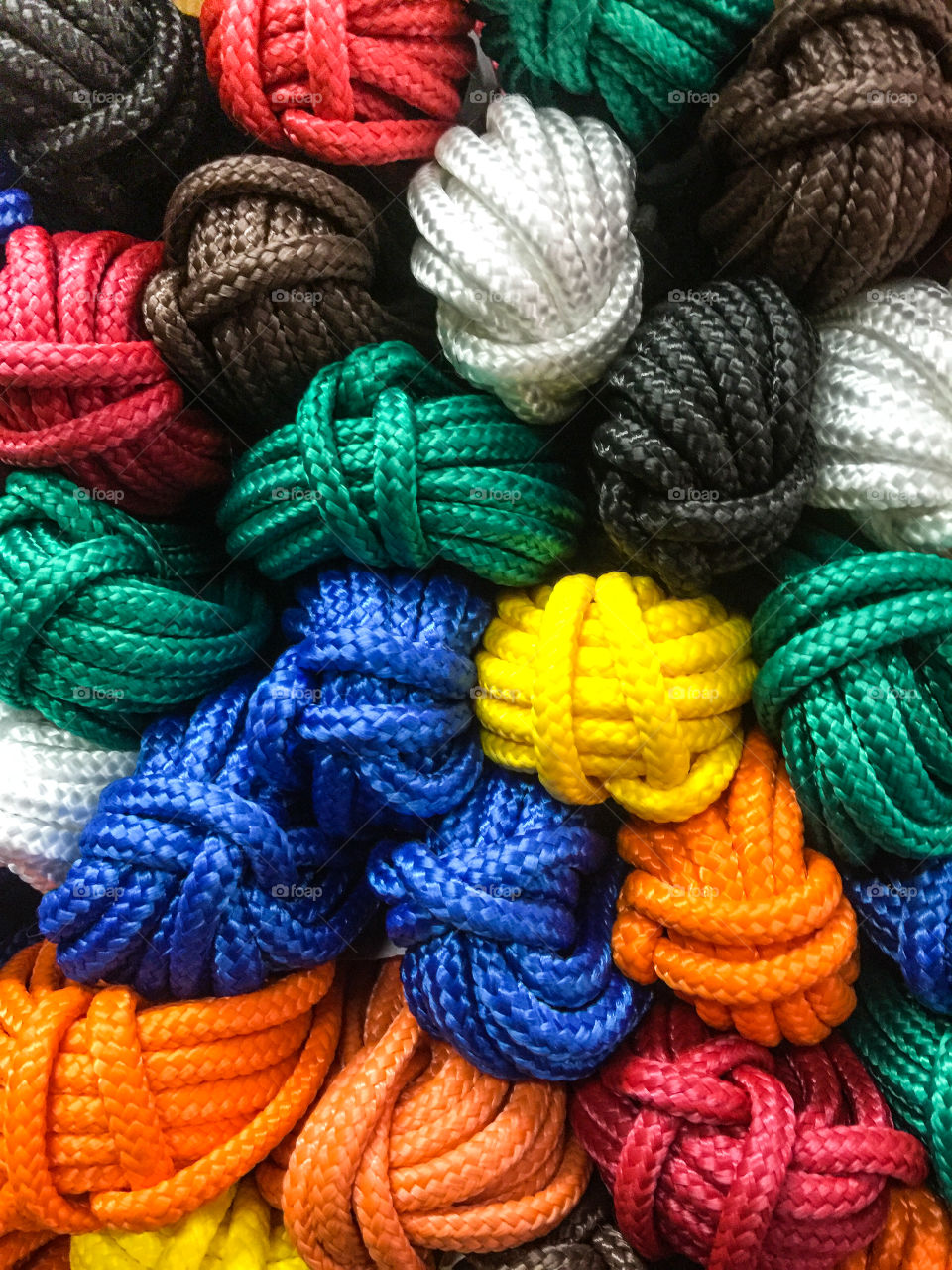 Stack of multi colored rope