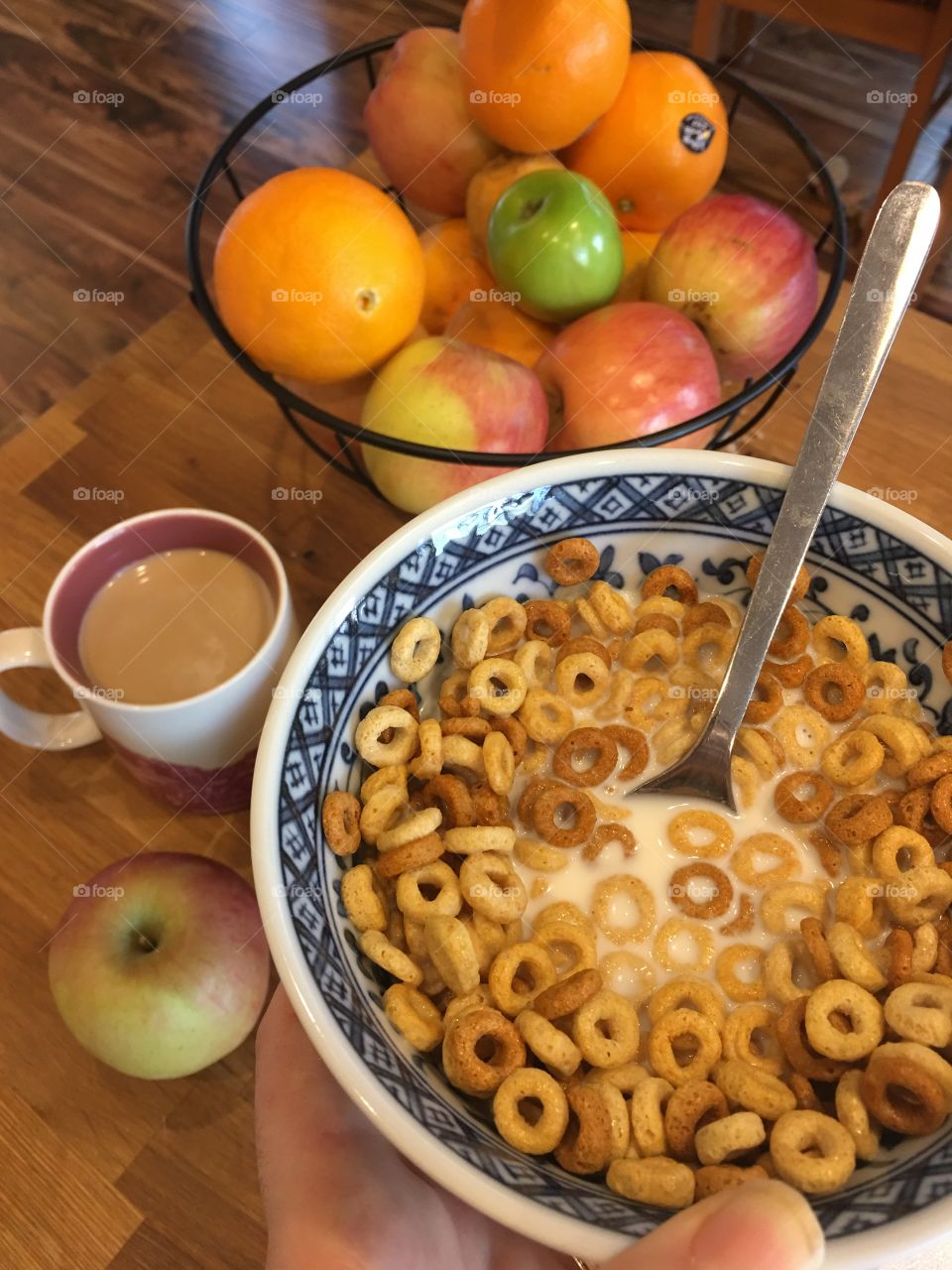 Breakfast on table