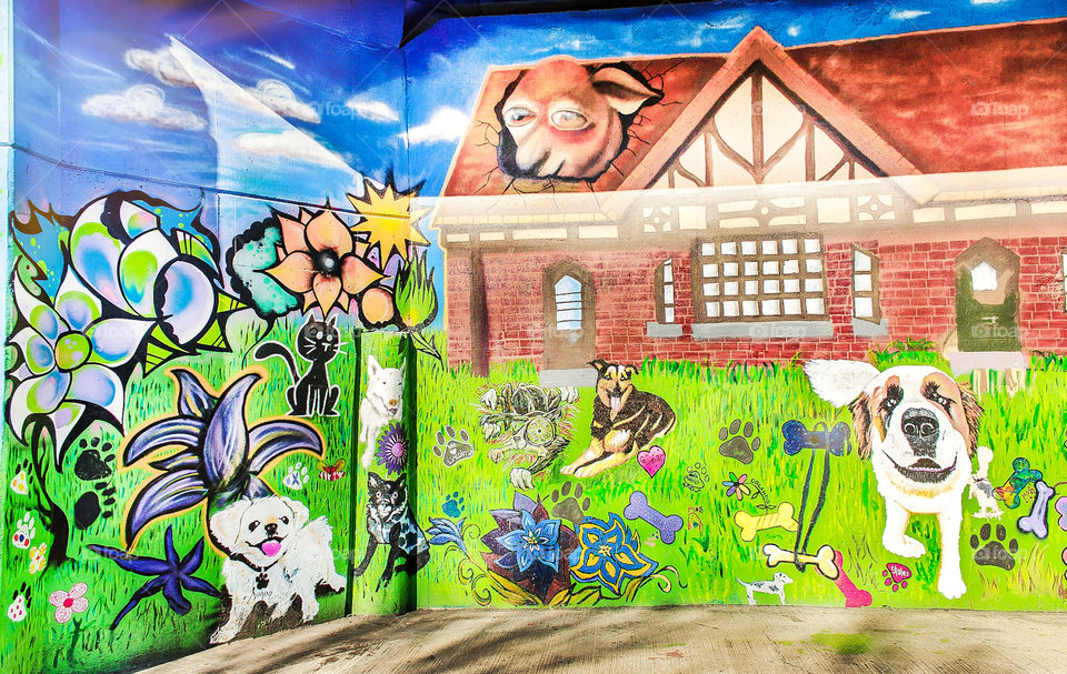 Mural in dog park
