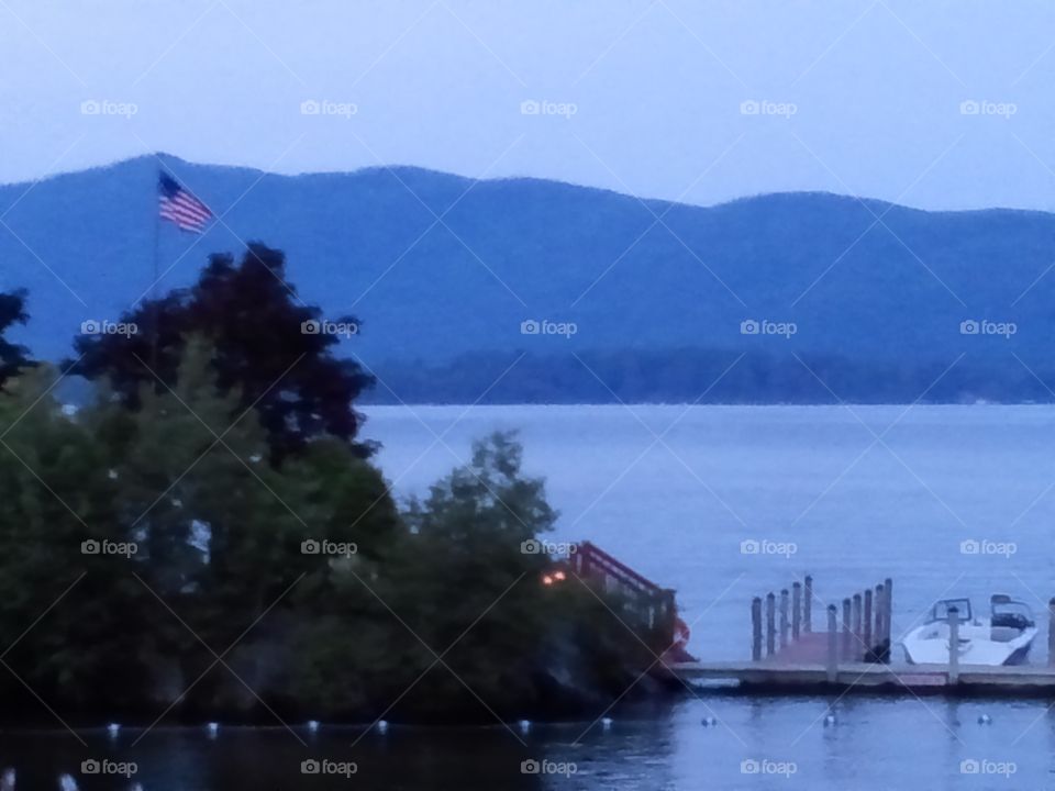 flag over Lake
