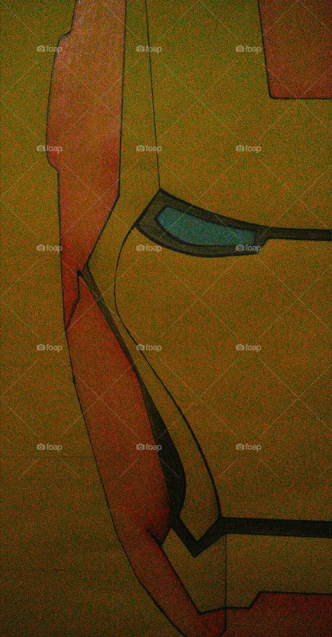 Iron man half drawn face on chart