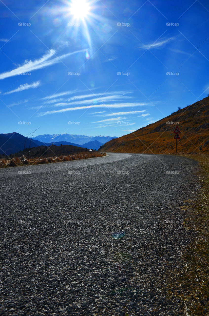 Alpine road landscape