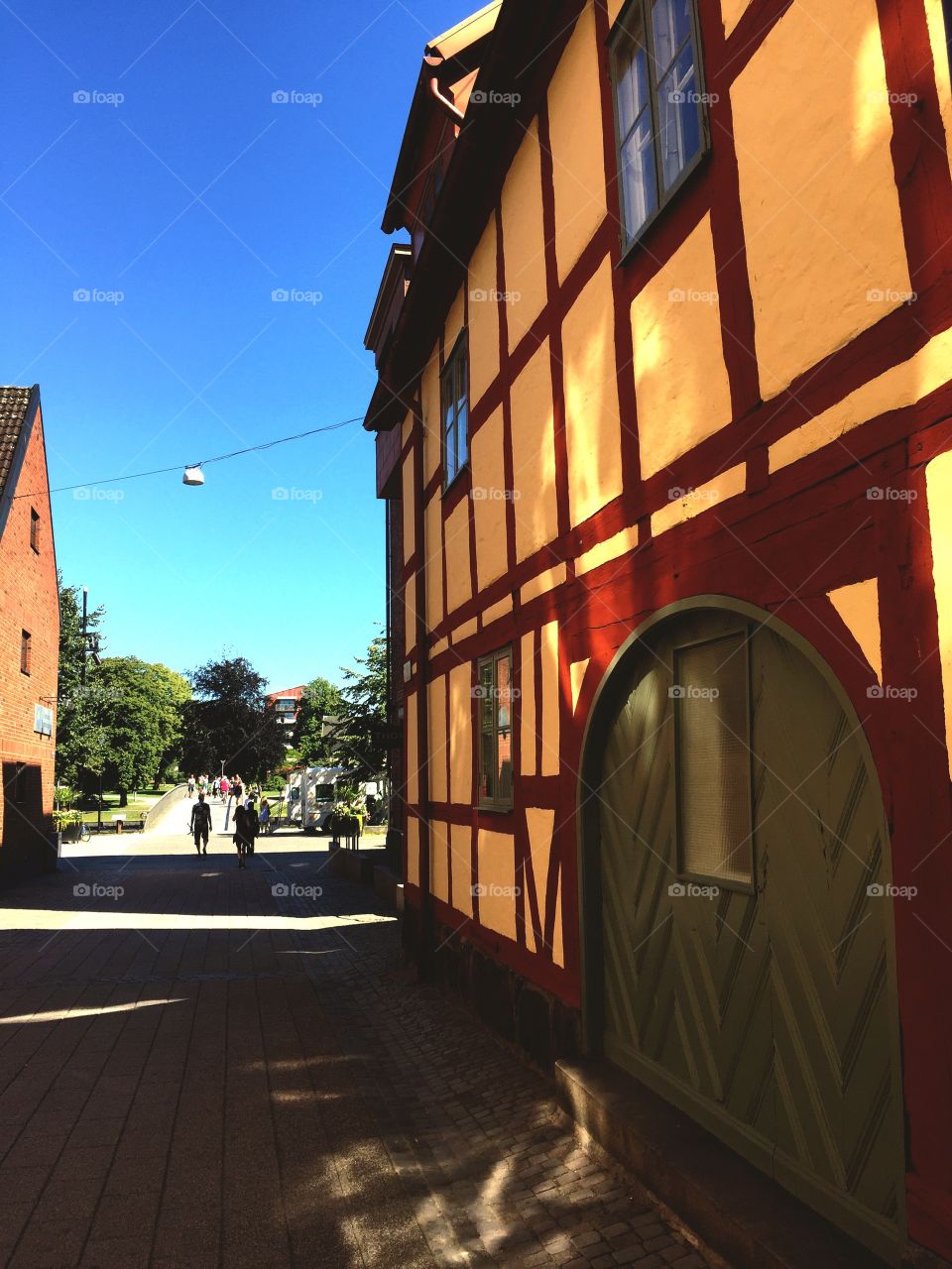 Old houses in medieval part of city