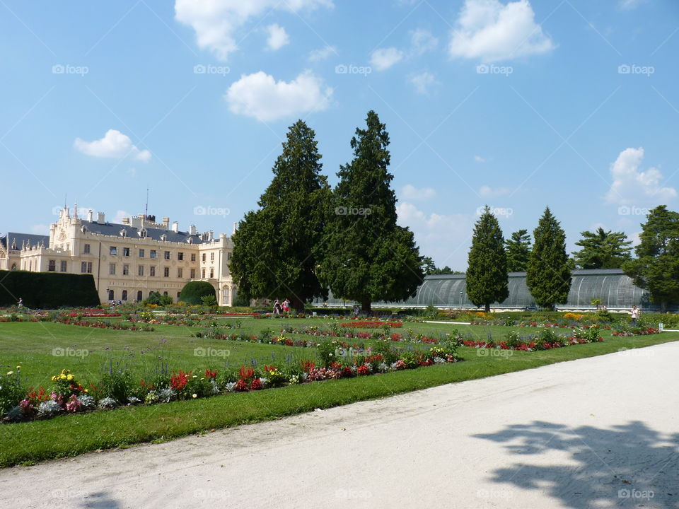 Landscape with palace